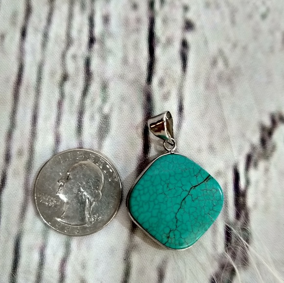 Kingman Turquoise Sterling Silver Pendant - Picture 9 of 12